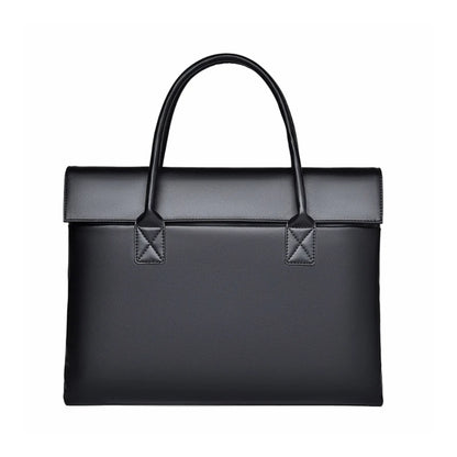 PU Leather Laptop Bag with Handles  Buckle Multifunctional Organize