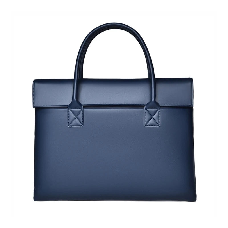 PU Leather Laptop Bag with Handles  Buckle Multifunctional Organize