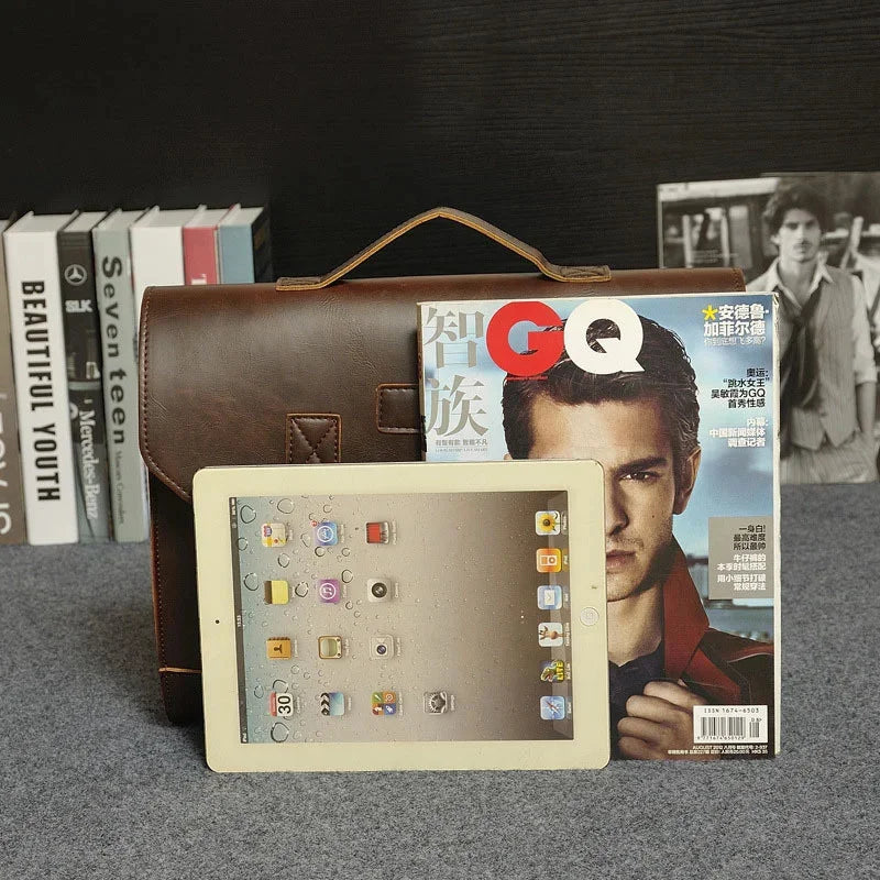 PU Leather Men Briefcase Famous Brand computer men briefcase Business leather laptop bag
