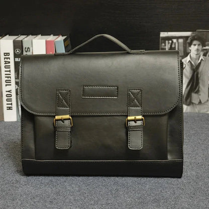 PU Leather Men Briefcase Famous Brand computer men briefcase Business leather laptop bag
