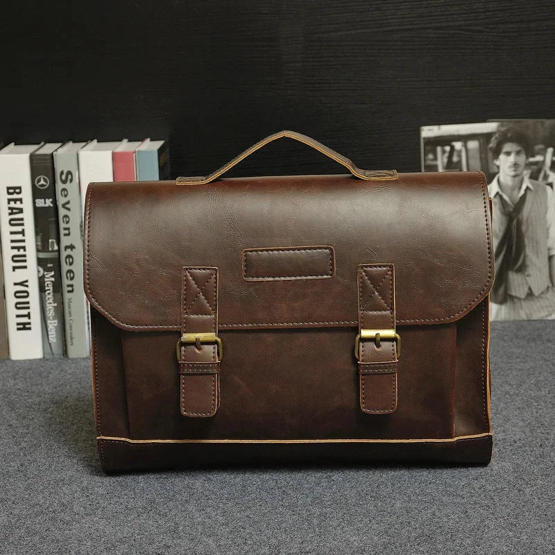 PU Leather Men Briefcase Famous Brand computer men briefcase Business leather laptop bag
