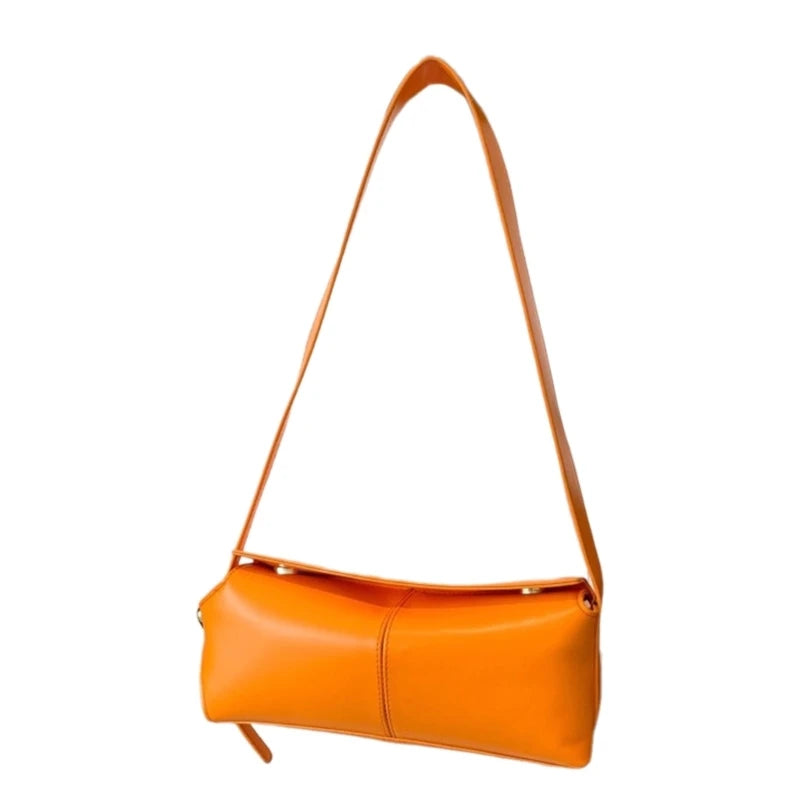 PU Leather Underarm Bag Shoulder Purse Handbag Button Closure for Women