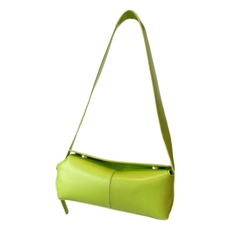 PU Leather Underarm Bag Shoulder Purse Handbag Button Closure for Women