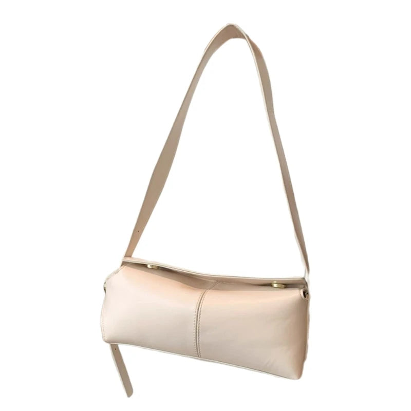 PU Leather Underarm Bag Shoulder Purse Handbag Button Closure for Women