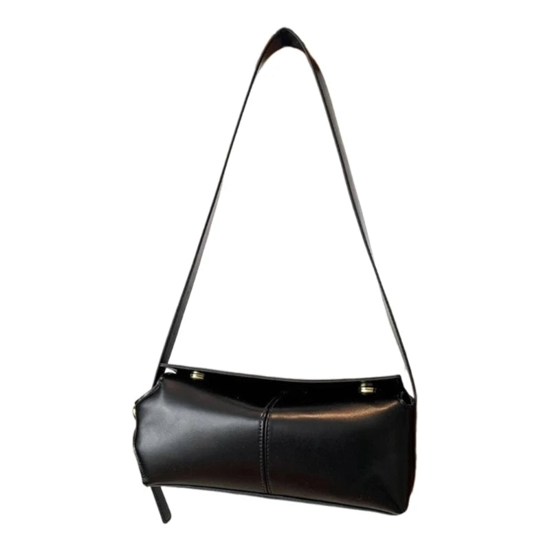 PU Leather Underarm Bag Shoulder Purse Handbag Button Closure for Women