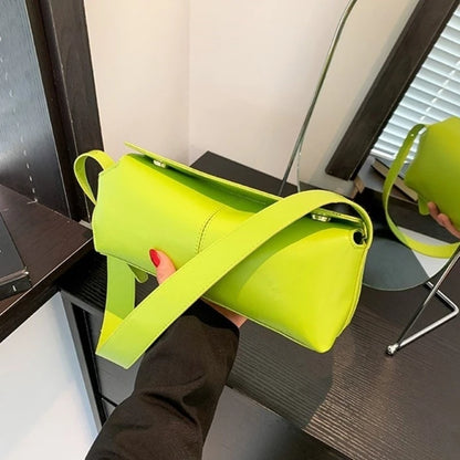 PU Leather Underarm Bag Shoulder Purse Handbag Button Closure for Women