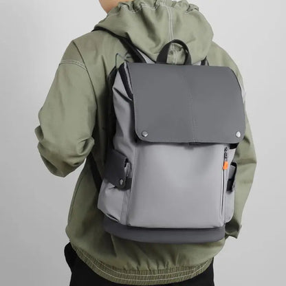 PU Leather Waterproof Men's Laptop Backpack Large Computer Backpack for Business Urban Man Backpack USB Charging