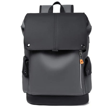 PU Leather Waterproof Men's Laptop Backpack Large Computer Backpack for Business Urban Man Backpack USB Charging