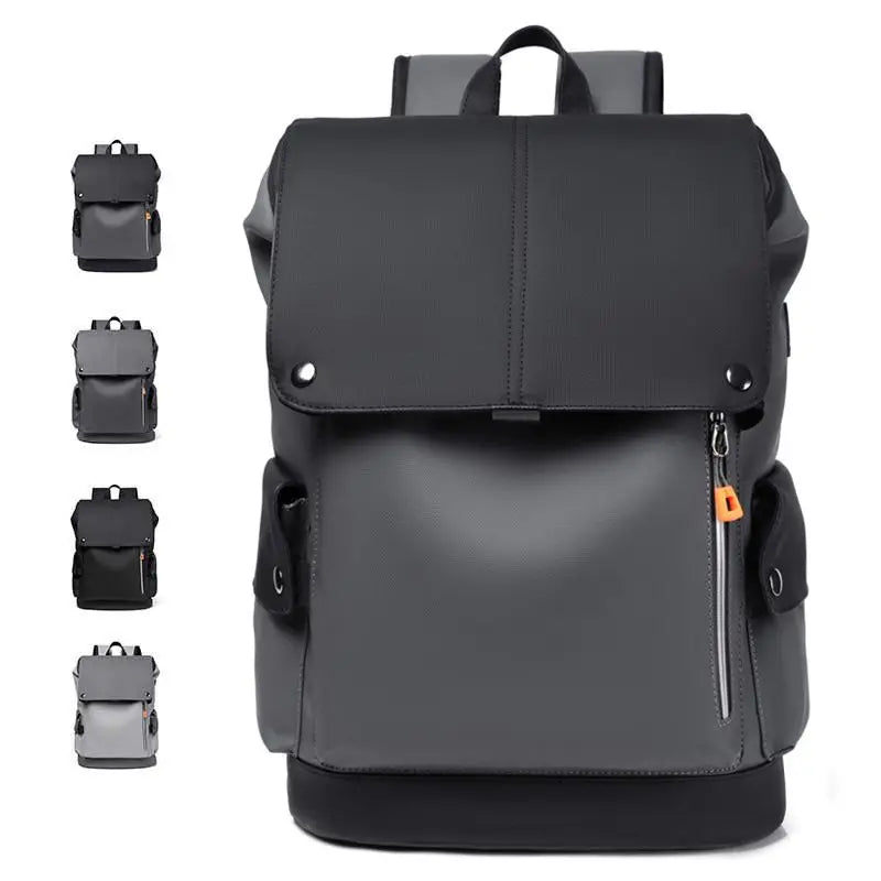 PU Leather Waterproof Men's Laptop Backpack Large Computer Backpack for Business Urban Man Backpack USB Charging