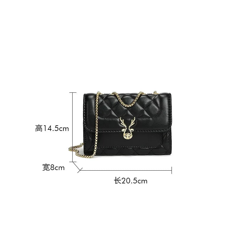 PU Material Women's Bag New Fashion Trend Temperament Niche Design Chain Rhombus Shoulder Bag Crossbody Bag Luxury Bags