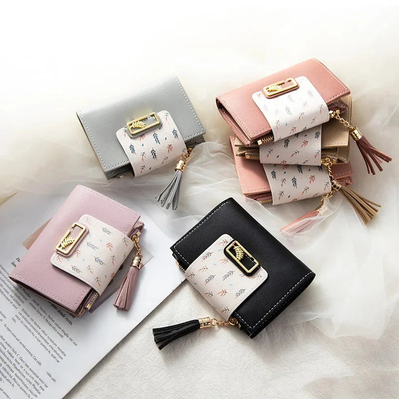PU Simple Cute Japanese Girl Heart Everything Small Atmosphere Ultra-thin Card Bag Purse One Package Female