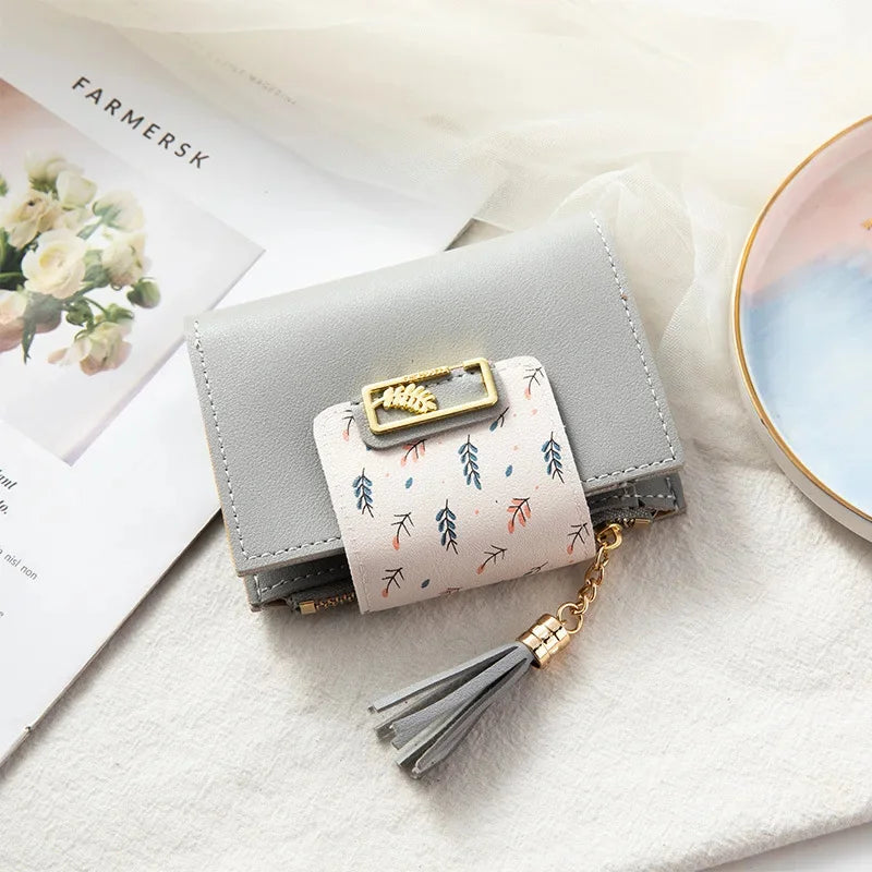 PU Simple Cute Japanese Girl Heart Everything Small Atmosphere Ultra-thin Card Bag Purse One Package Female