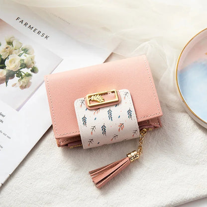 PU Simple Cute Japanese Girl Heart Everything Small Atmosphere Ultra-thin Card Bag Purse One Package Female