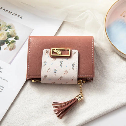 PU Simple Cute Japanese Girl Heart Everything Small Atmosphere Ultra-thin Card Bag Purse One Package Female