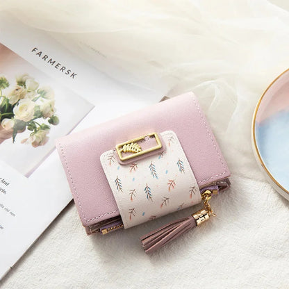 PU Simple Cute Japanese Girl Heart Everything Small Atmosphere Ultra-thin Card Bag Purse One Package Female