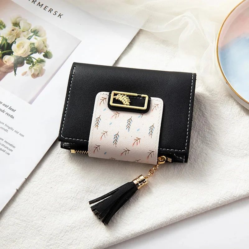 PU Simple Cute Japanese Girl Heart Everything Small Atmosphere Ultra-thin Card Bag Purse One Package Female