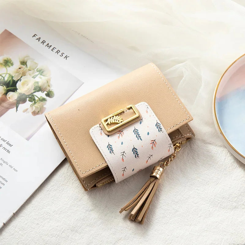 PU Simple Cute Japanese Girl Heart Everything Small Atmosphere Ultra-thin Card Bag Purse One Package Female