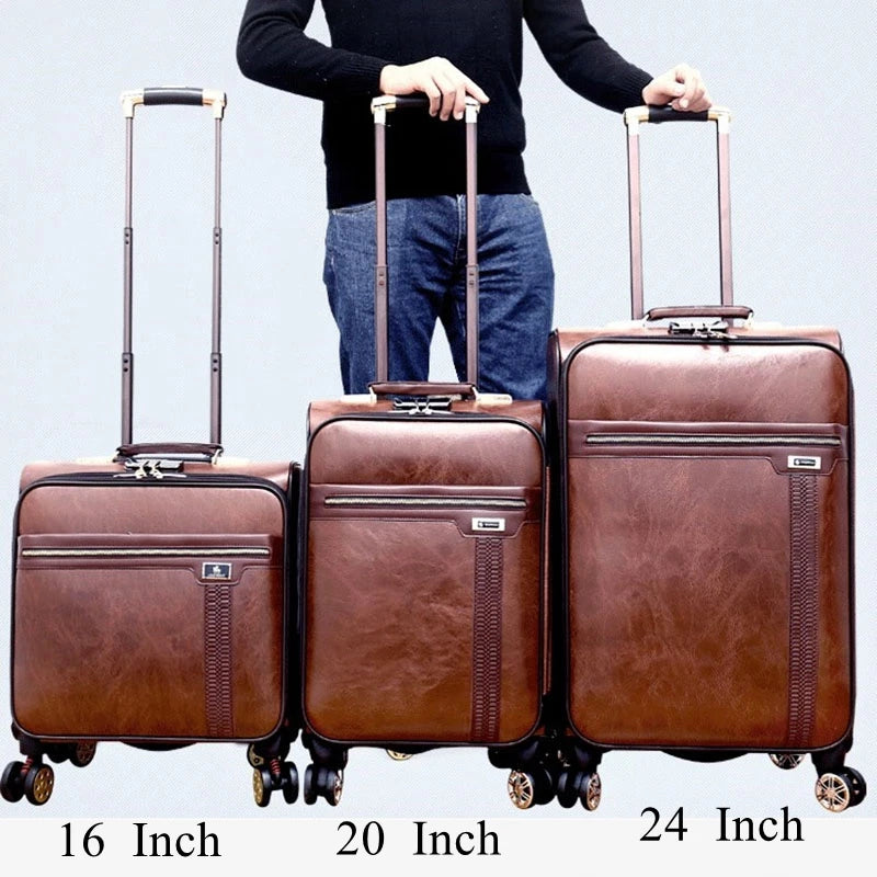 PU lethrt Rolling Luggage Suitcase Travel Trollry Luggage Suitcase18 Inch  20 Inch 24 Inch  Softside Luggage with Spinner Wheels
