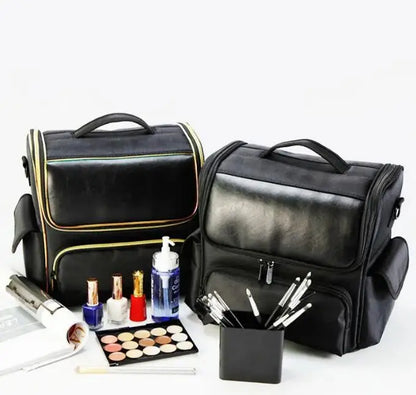 PU material Makeup Bag Makeup  Organizer Bag Cosmetic suitcase Makeup handbag Women PU Travel Makeup Case Large Cosmetic Bags