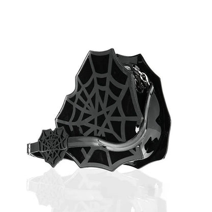 PU women's shoulder Bag Dark Wind Spider Web skew Bag Punk Halloween Creative women bag