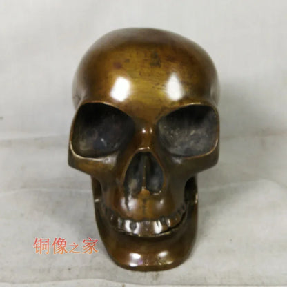 PUNK # Metal death ROCK BAR CLUB decorative exorcise evil spirits Skull Heads FENG SHUI sculpture brass statue