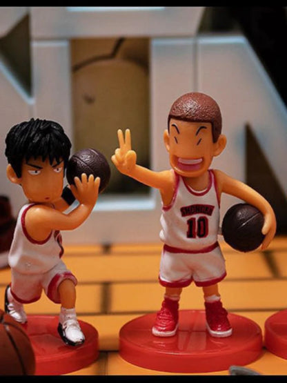 PVC Cartoon Boys Playing Basketball Car Ornament Micro Landscape Bonsai Decoration Desktop Creative Trinket Home Accessories