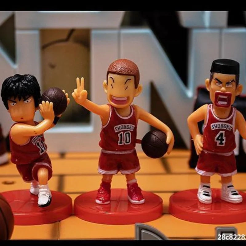 PVC Cartoon Boys Playing Basketball Car Ornament Micro Landscape Bonsai Decoration Desktop Creative Trinket Home Accessories