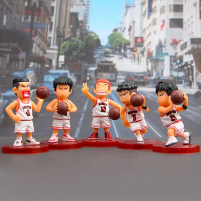 PVC Cartoon Boys Playing Basketball Car Ornament Micro Landscape Bonsai Decoration Desktop Creative Trinket Home Accessories