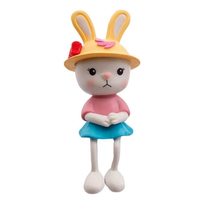 PVC Cartoon Cute Rabbit Car Ornament Micro Landscape Bonsai Decoration Desktop Creative Trinket Home Accessories Figurines