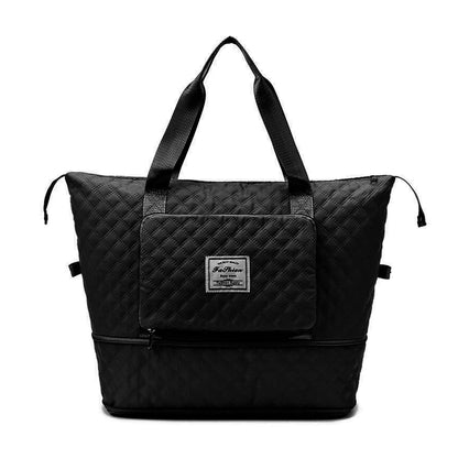 Packable Travel Duffel Bag Overnight Bag Sport Duffle Waterproof Expanding Gym Bag with Dry & Wet Separated Pockets