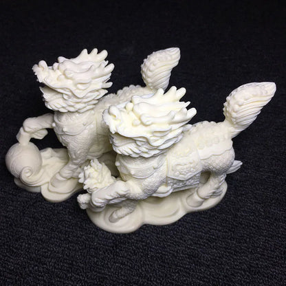 Pair Of Mascots Kirin Decorative Statue Chinese Mythical Animals Home Living Room Bedroom Decoration Ornaments