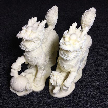 Pair Of Mascots Kirin Decorative Statue Chinese Mythical Animals Home Living Room Bedroom Decoration Ornaments