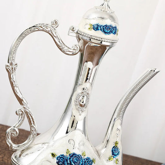 Palace Golden Glass Teapot Suit Kitchen Metal Cold Kettle Coffee Pot European Style Home Decoration Glassware Wedding Gifts Box