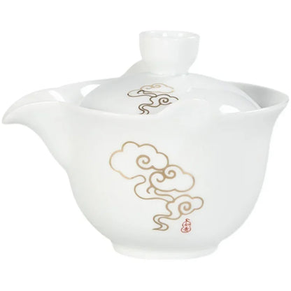 Palace Style Ceramics Tea Tureen Household Classic with Cover Teacup Boutique Handmade Gaiwan Chinese Tea Set Supplies