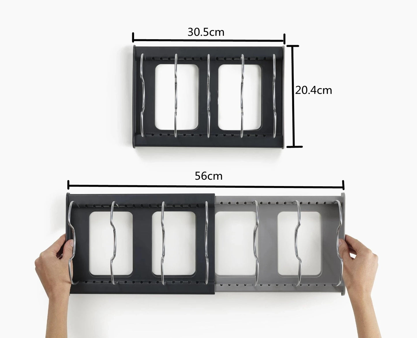 Pan and Pot Lid Organizer Expandable Scalable 7 Dividers Storage Stand Pan Organizer Rack Kitchen Cabinet Countertop Lid Holder