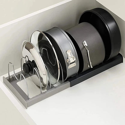 Pan and Pot Lid Organizer Expandable Scalable 7 Dividers Storage Stand Pan Organizer Rack Kitchen Cabinet Countertop Lid Holder