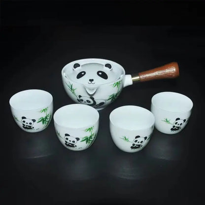 Panda Ceramic Cup Set, Travel Tea, Creative Hand Gift, Office Cup, Business Gift, Souvenir