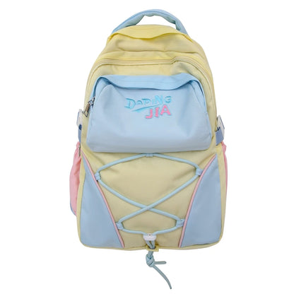 Panelled Nylon School Backpack Bags For Girls Backpacks Child Girl Laptop Kawaii Back Packs Bag For Women Cute Schoolbag