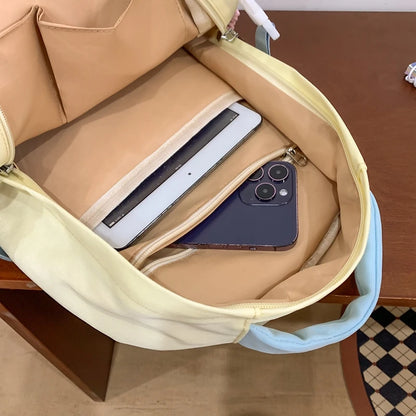 Panelled Nylon School Backpack Bags For Girls Backpacks Child Girl Laptop Kawaii Back Packs Bag For Women Cute Schoolbag