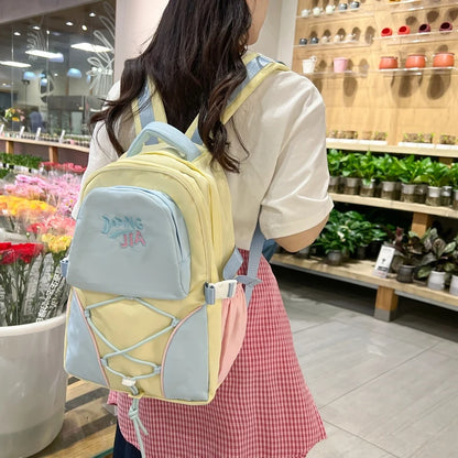Panelled Nylon School Backpack Bags For Girls Backpacks Child Girl Laptop Kawaii Back Packs Bag For Women Cute Schoolbag