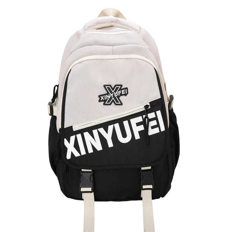 Panelled Schoolbag Big Large Capacity Travel Man Backpack Laptop Print Letter School Bags For Girls Nylon Backpacks Women