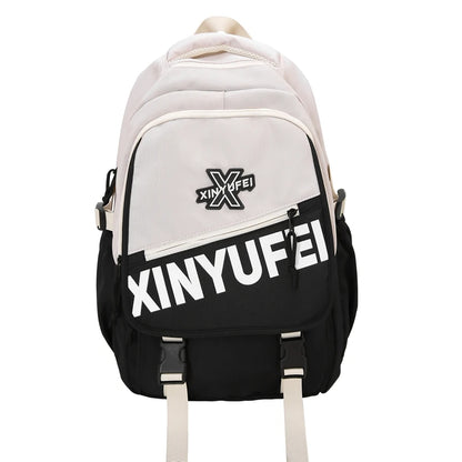 Panelled Schoolbag Big Large Capacity Travel Man Backpack Laptop Print Letter School Bags For Girls Nylon Backpacks Women
