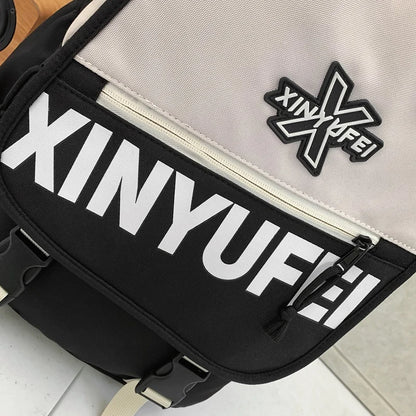 Panelled Schoolbag Big Large Capacity Travel Man Backpack Laptop Print Letter School Bags For Girls Nylon Backpacks Women