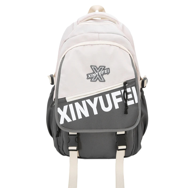Panelled Schoolbag Big Large Capacity Travel Man Backpack Laptop Print Letter School Bags For Girls Nylon Backpacks Women