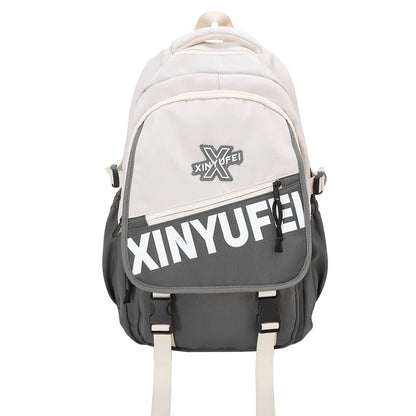 Panelled Schoolbag Big Large Capacity Travel Man Backpack Laptop Print Letter School Bags For Girls Nylon Backpacks Women
