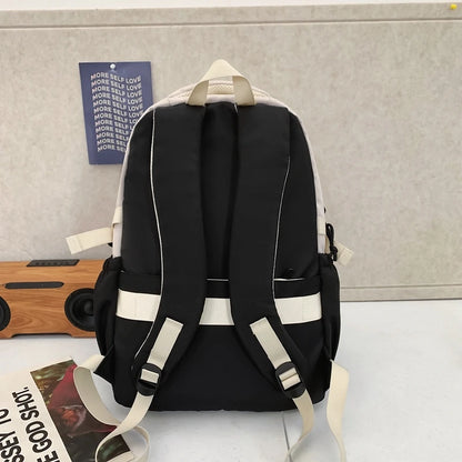 Panelled Schoolbag Big Large Capacity Travel Man Backpack Laptop Print Letter School Bags For Girls Nylon Backpacks Women