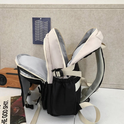Panelled Schoolbag Big Large Capacity Travel Man Backpack Laptop Print Letter School Bags For Girls Nylon Backpacks Women