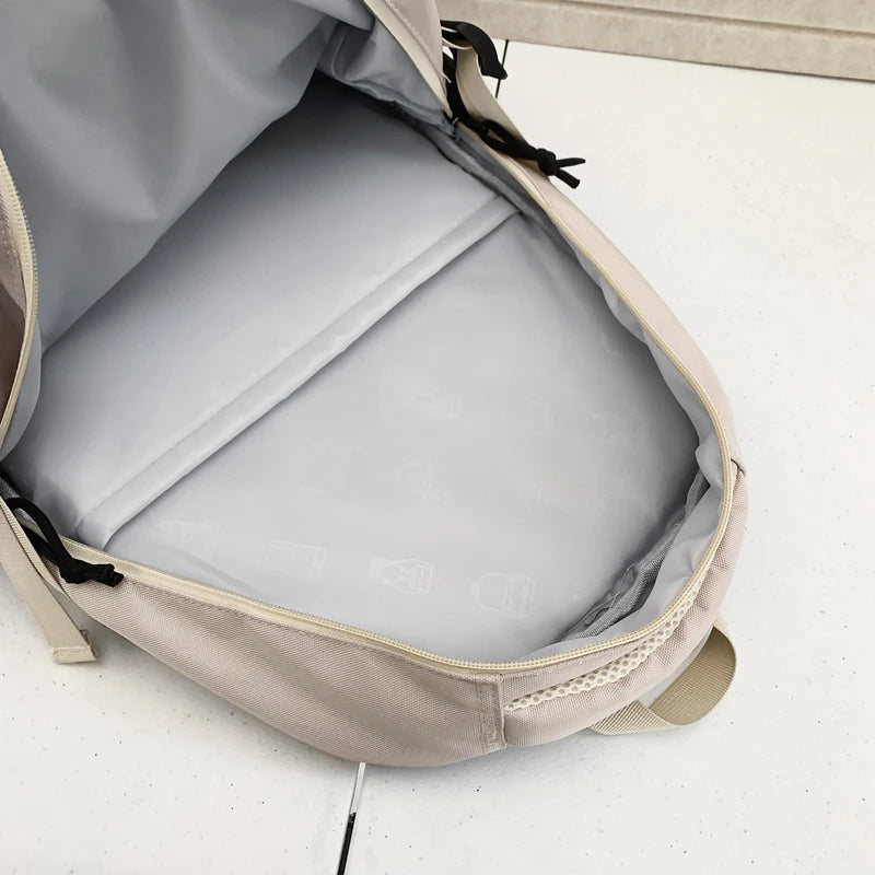 Panelled Schoolbag Big Large Capacity Travel Man Backpack Laptop Print Letter School Bags For Girls Nylon Backpacks Women