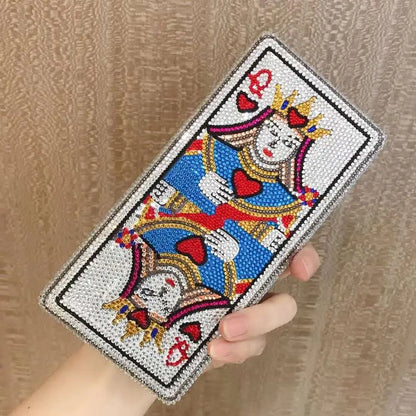 Party Ladies Clutch Women's Luxury Diamond Evening bags Playing card design Crystal Bags Bridal Wedding Handbag shoulder bag