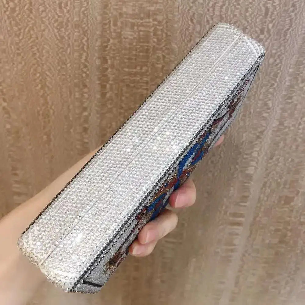 Party Ladies Clutch Women's Luxury Diamond Evening bags Playing card design Crystal Bags Bridal Wedding Handbag shoulder bag